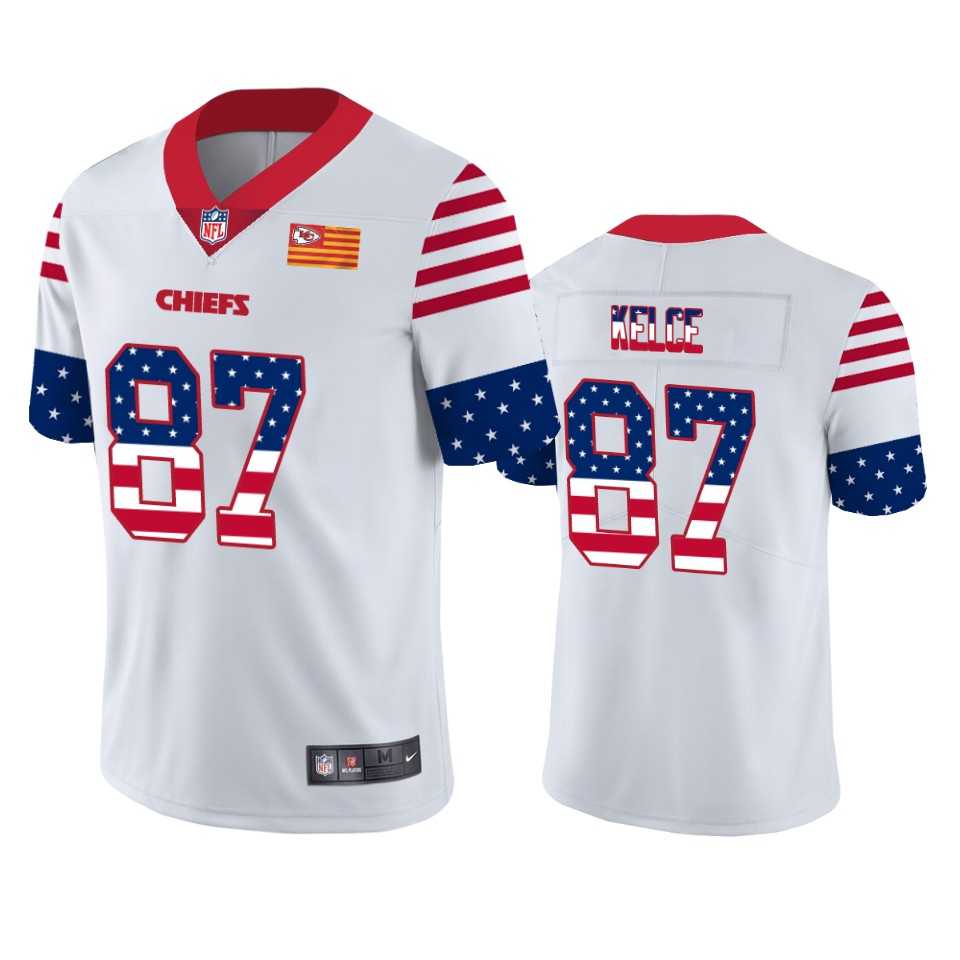 Nike Chiefs 87 Travis Kelce White USA Flag Fashion Limited Jersey Dyin,We sell and wholesale Nike Chiefs 87 Travis Kelce White USA Flag Fashion Limited Jersey Dyin on line form chian!